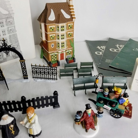 LOT Dept 56 Dickens Nephew Fred's Flat Fence Benches Post Box Chelsea Hat Monger - Picture 3 of 16